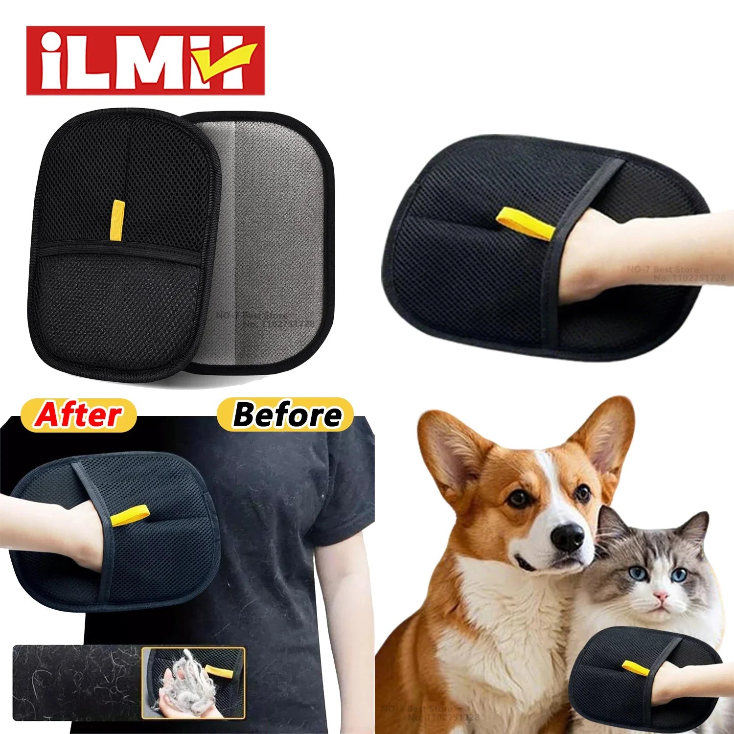 Pet Hair Removal Gloves – Reusable Double-Sided Static Grooming Gloves for Cats & Dogs