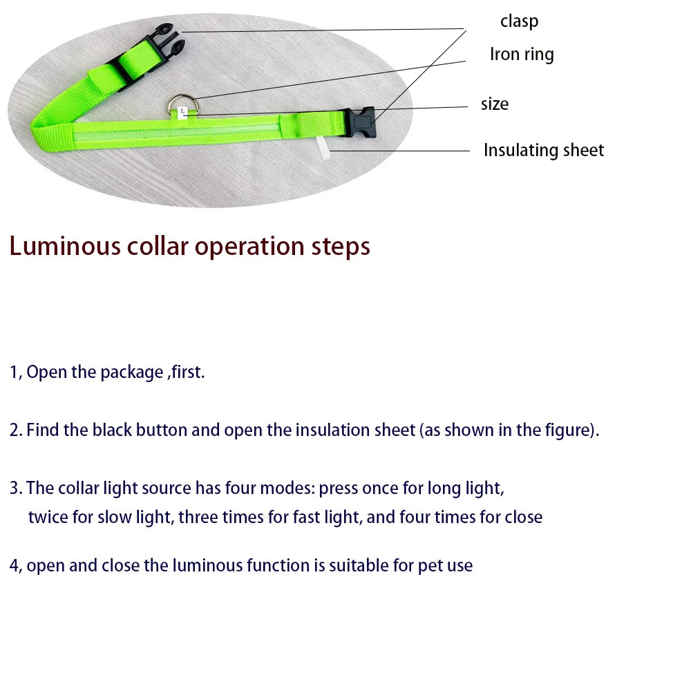 LED Glow Night Dog Leash & Collar